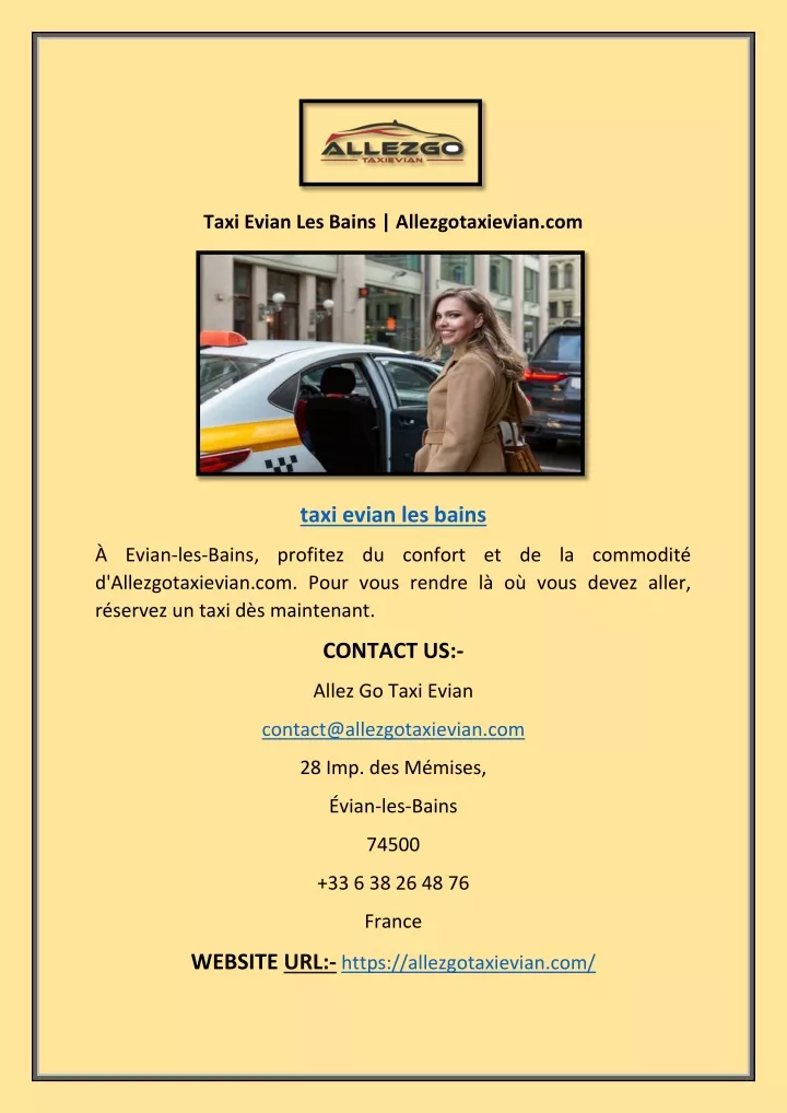 taxi evian les bains allezgotaxievian com