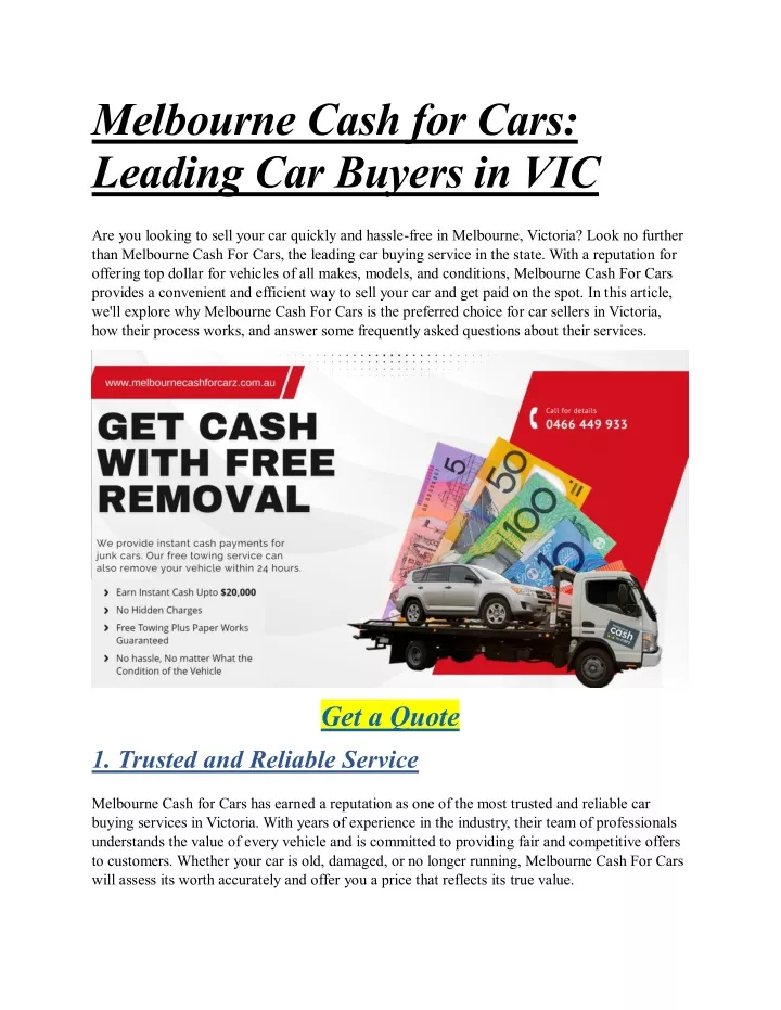 melbourne cash for cars leading car buyers in vic