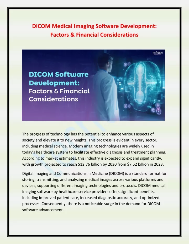 dicom medical imaging software development