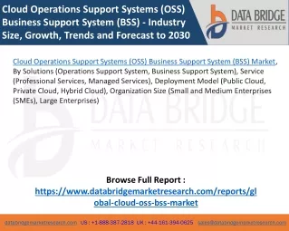 cloud operations support systems oss business