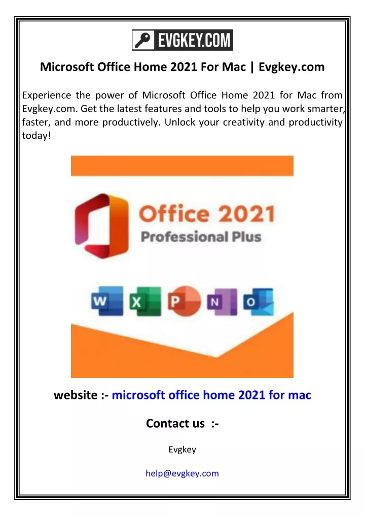 microsoft office home 2021 for mac evgkey com