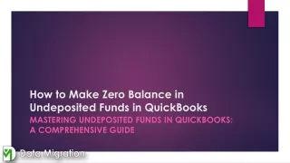 how to make zero balance in undeposited funds in quickbooks