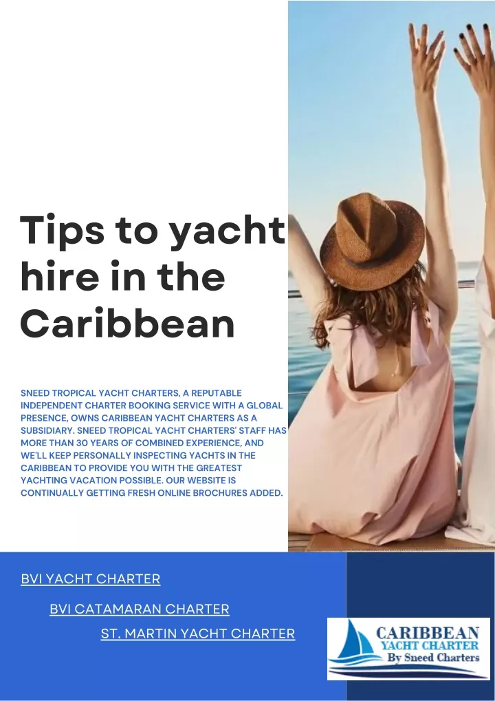 tips to yacht hire in the caribbean