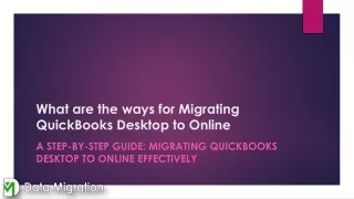 what are the ways for migrating quickbooks desktop to online