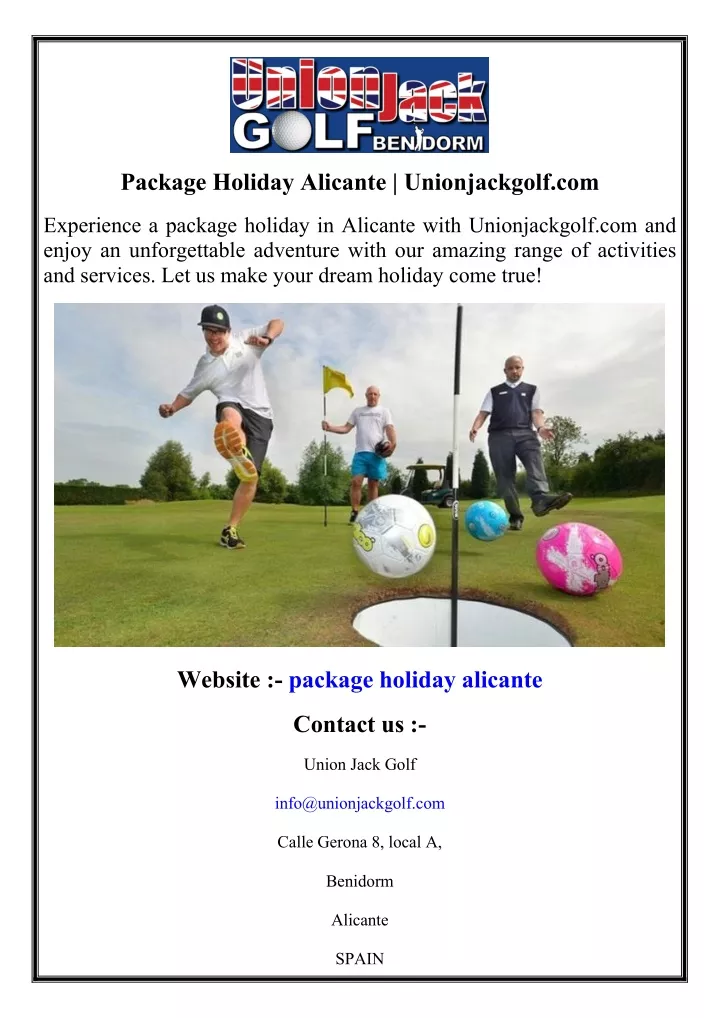 package holiday alicante unionjackgolf com