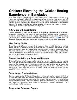 Crickex: #1 Best Cricket Betting Exchange Bangladesh