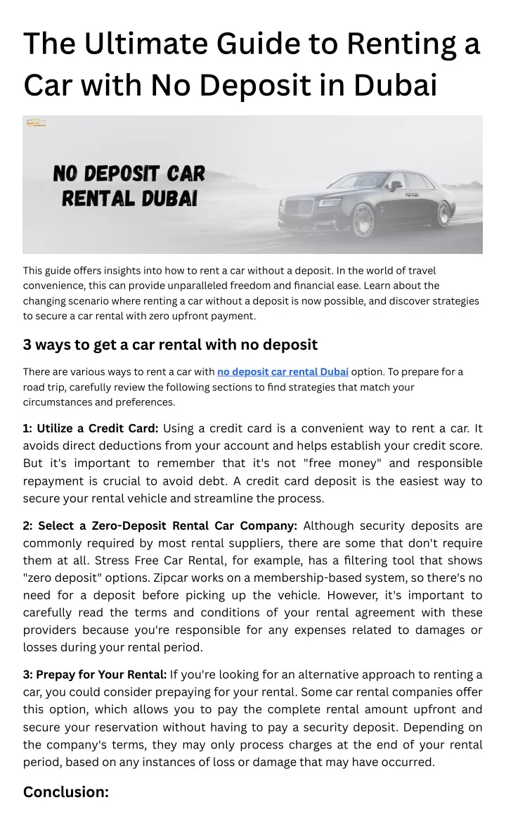 the ultimate guide to renting a car with