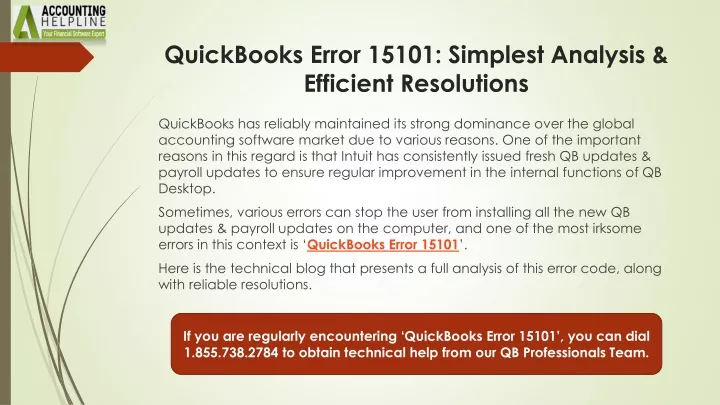 quickbooks error 15101 simplest analysis efficient resolutions