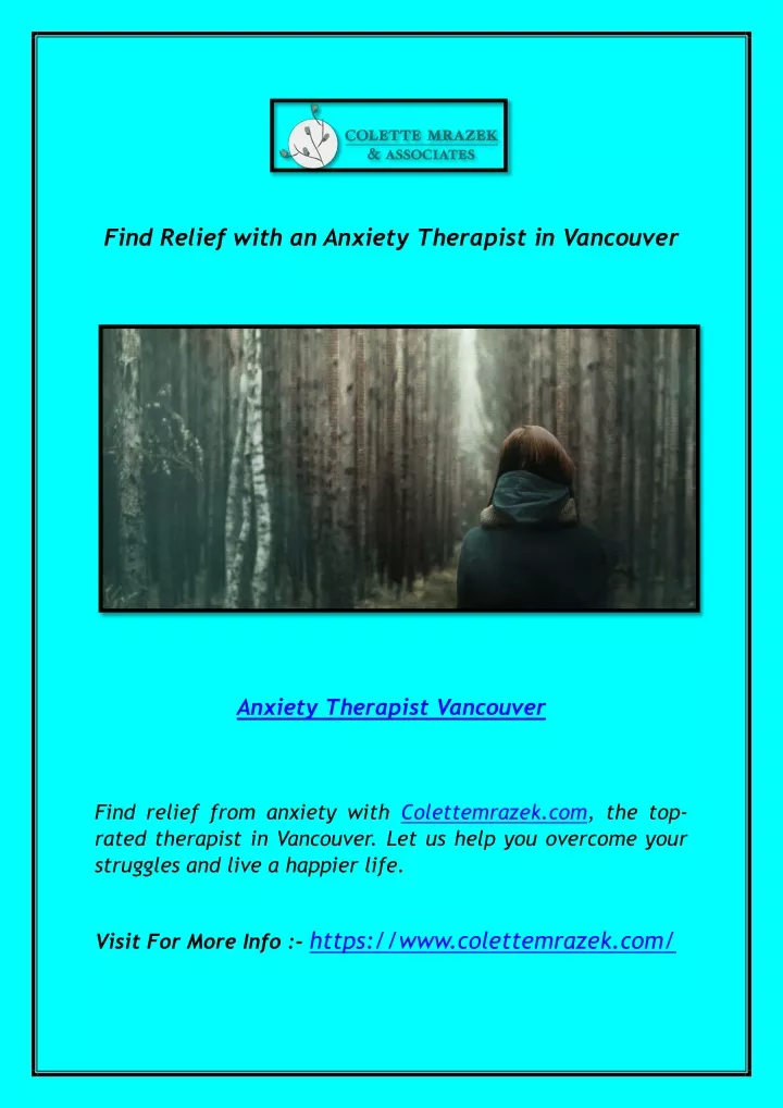 find relief with an anxiety therapist in vancouver