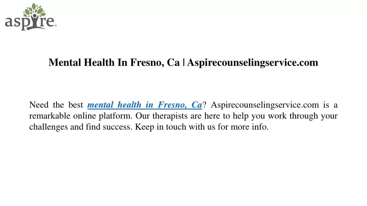 mental health in fresno