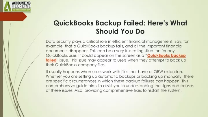 quickbooks backup failed here s what should you do