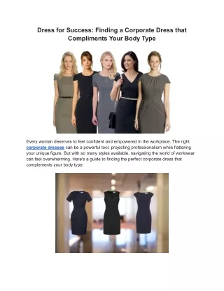 Dress for Success_ Finding a Corporate Dress that Compliments Your Body Type