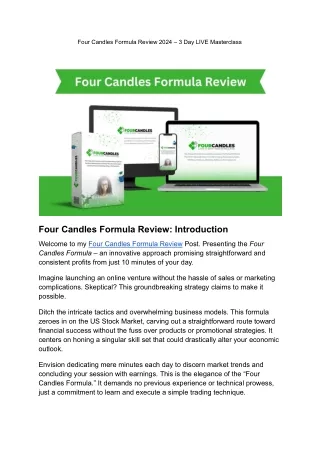 Four Candles Formula Review - 3 Day LIVE Masterclass