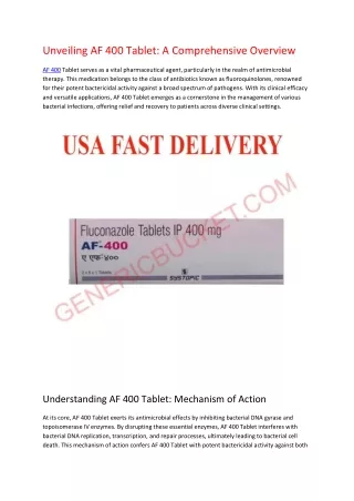 unveiling af 400 tablet a comprehensive overview