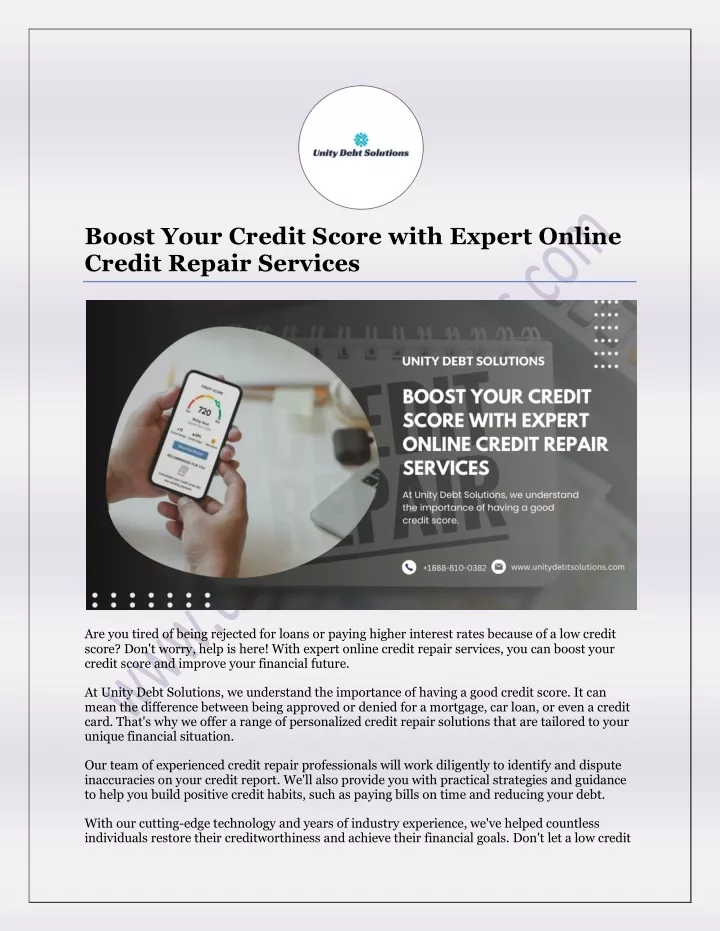boost your credit score with expert online credit