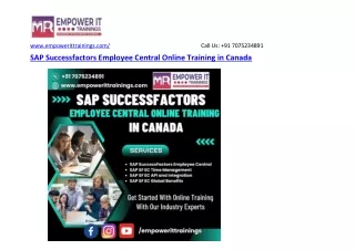 SAP Successfactors Employee Central Online Training in Canada