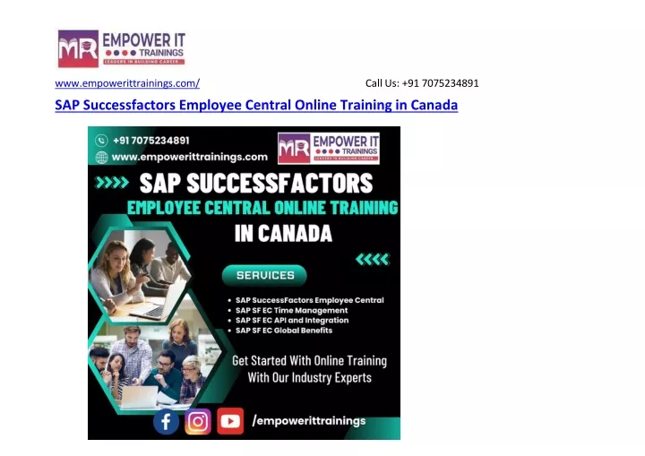 sap successfactors employee central online training in canada