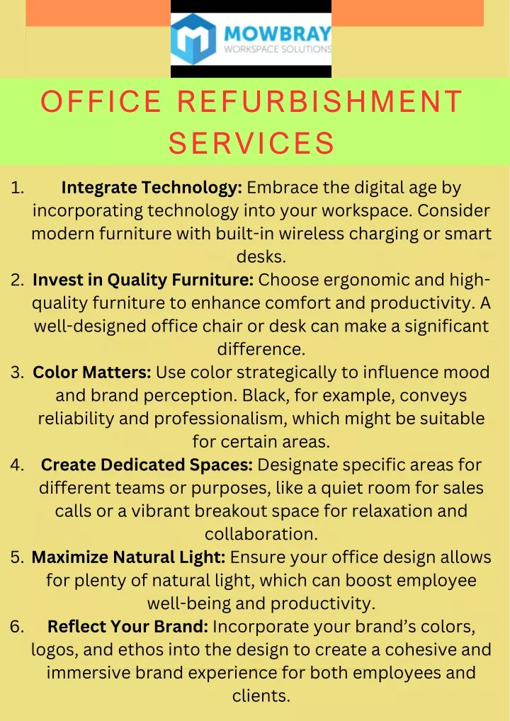 office refurbishment services