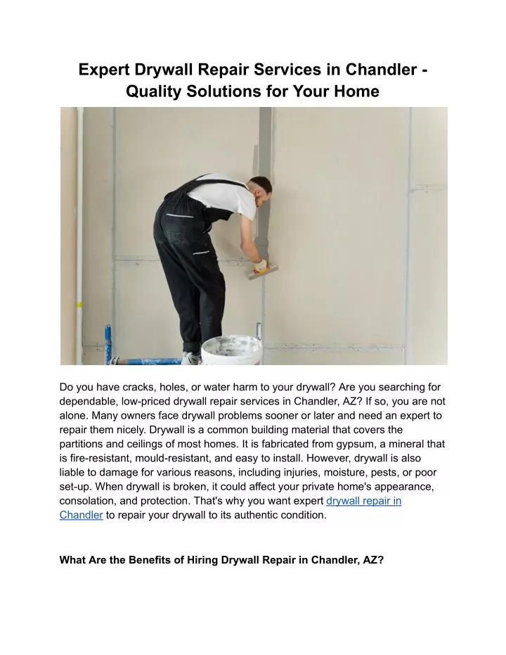 expert drywall repair services in chandler