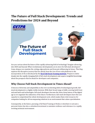 The Future of Full Stack Development Trends and Predictions for 2024 and Beyond