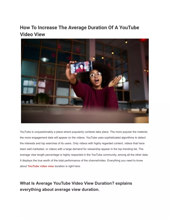 how to increase the average duration of a youtube