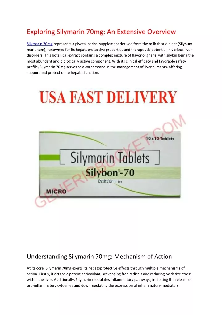 exploring silymarin 70mg an extensive overview