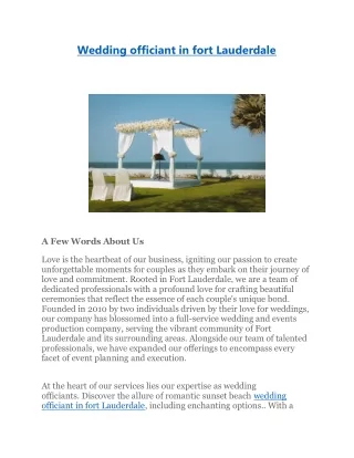 wedding officiant in fort lauderdale