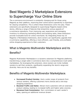 Best Magento 2 Marketplace Extensions to Supercharge Your Online Store