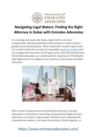 Expert Legal Guidance: Your Trusted Attorney in Dubai