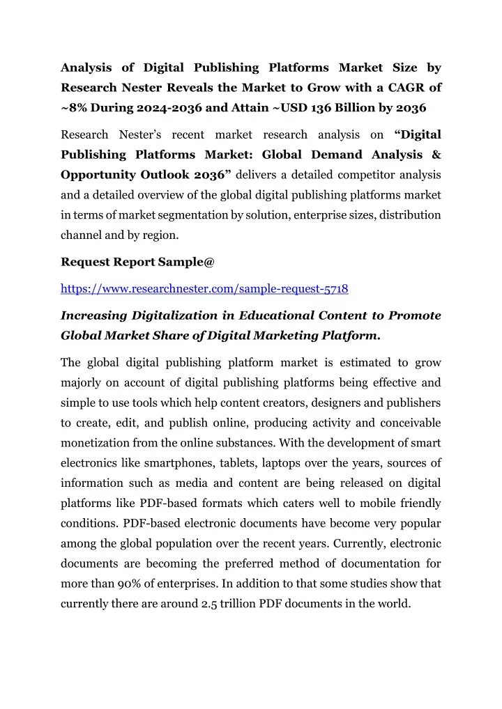 analysis of digital publishing platforms market