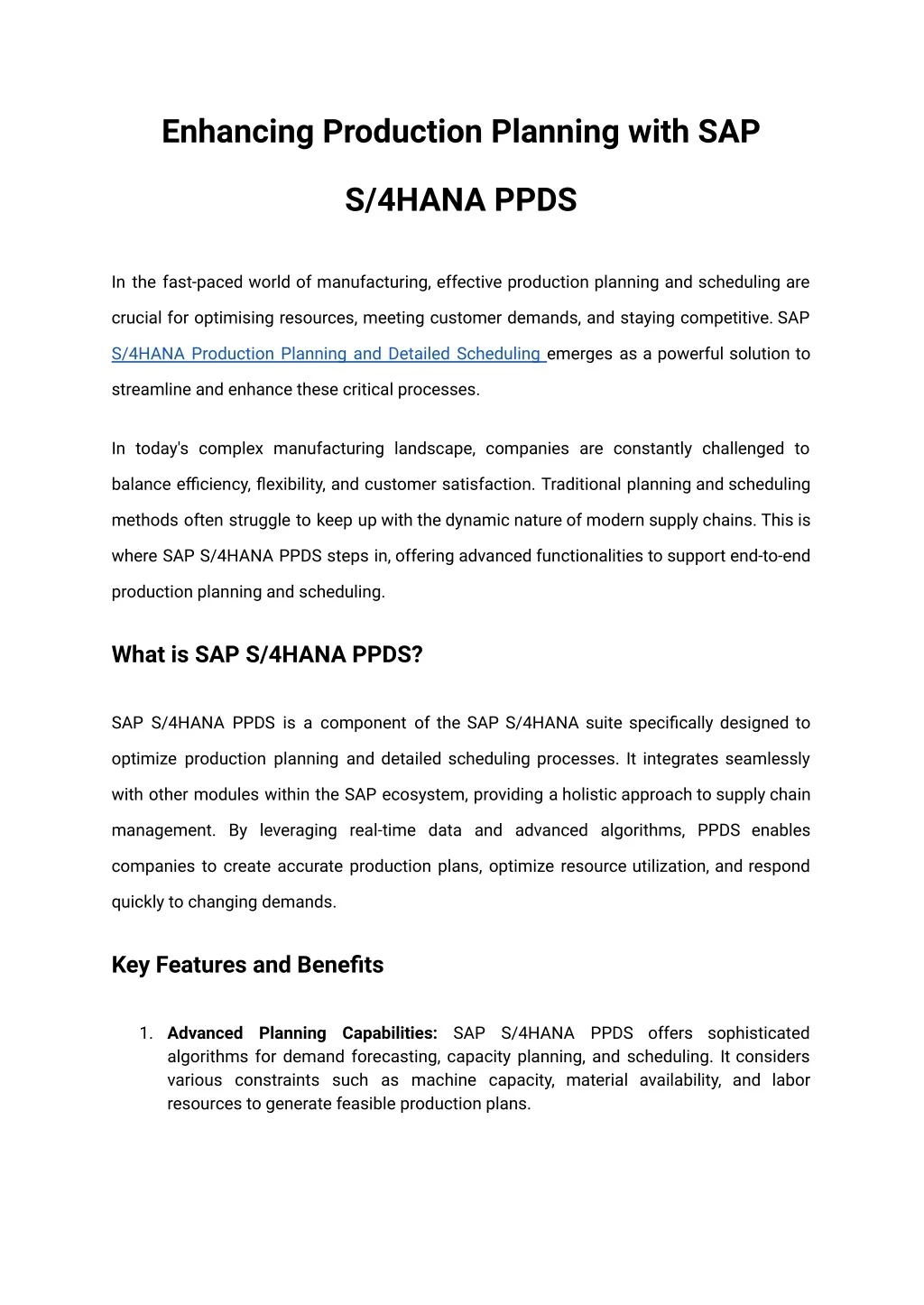 PPT - Enhancing Production Planning with SAP S_4HANA PPDS PowerPoint ...