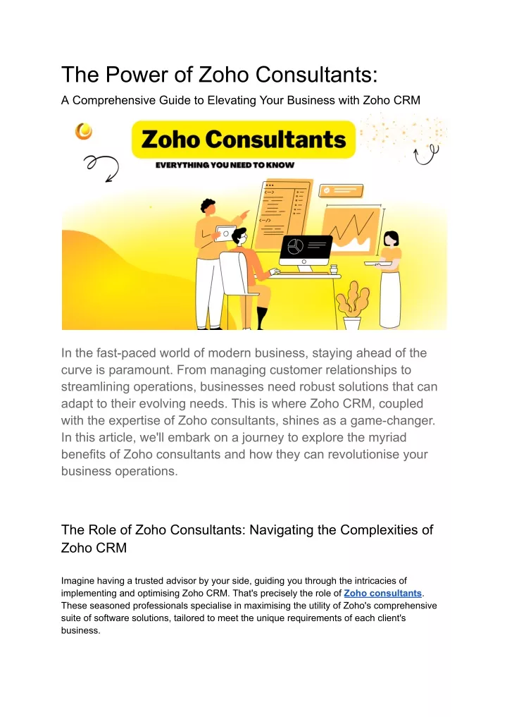 the power of zoho consultants