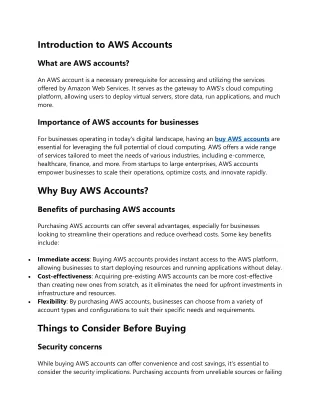 Buy AWS Accounts