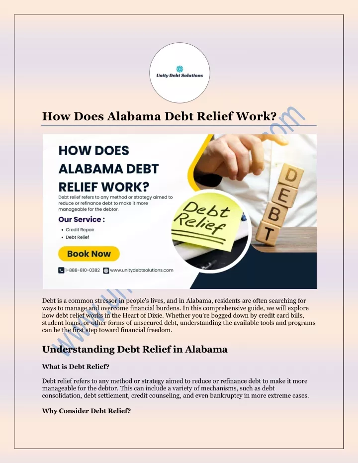how does alabama debt relief work