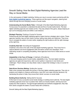 Smooth Sailing_ How the Best Digital Marketing Agencies Lead the Way on Social Media
