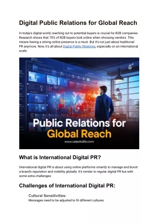 Digital Public Relations for Global Reach