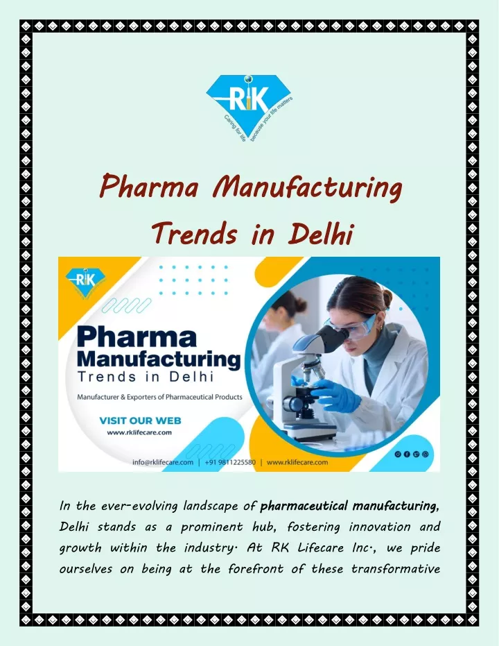 pharma manufacturing trends in delhi