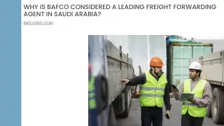 Why Is BAFCO Considered A Leading Freight Forwarding Agent In Saudi Arabia