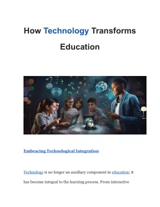 How Technology Transforms Education