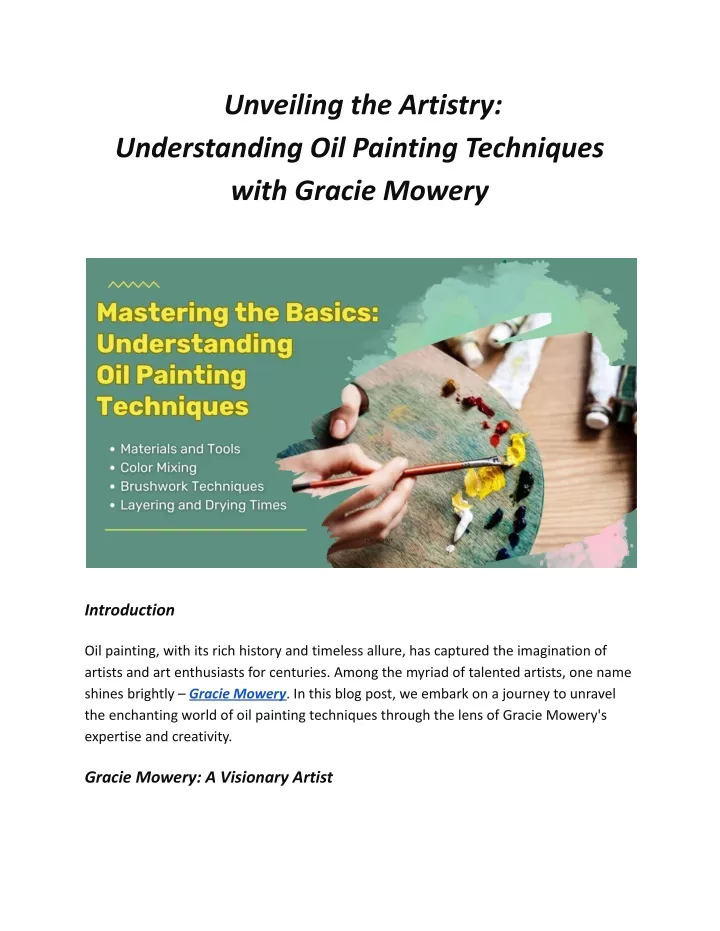 unveiling the artistry understanding oil painting