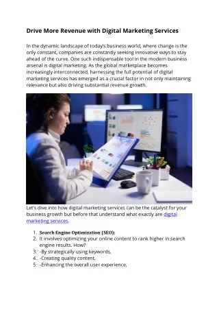 Drive More Revenue with Digital Marketing Services