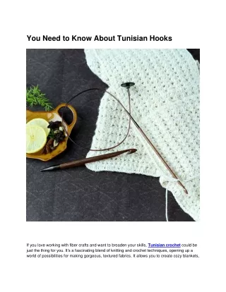 _Tunisian Crochet Hooks - A Beginner's Guide