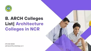 B. ARCH Colleges List Architecture Colleges in NCR