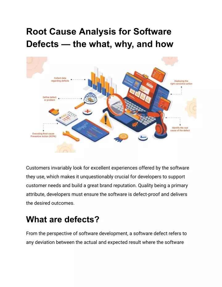 root cause analysis for software defects the what