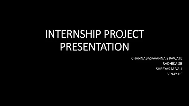 internship project presentation
