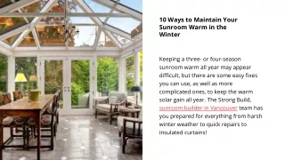 10 Ways to Maintain Your Sunroom Warm in the Winter