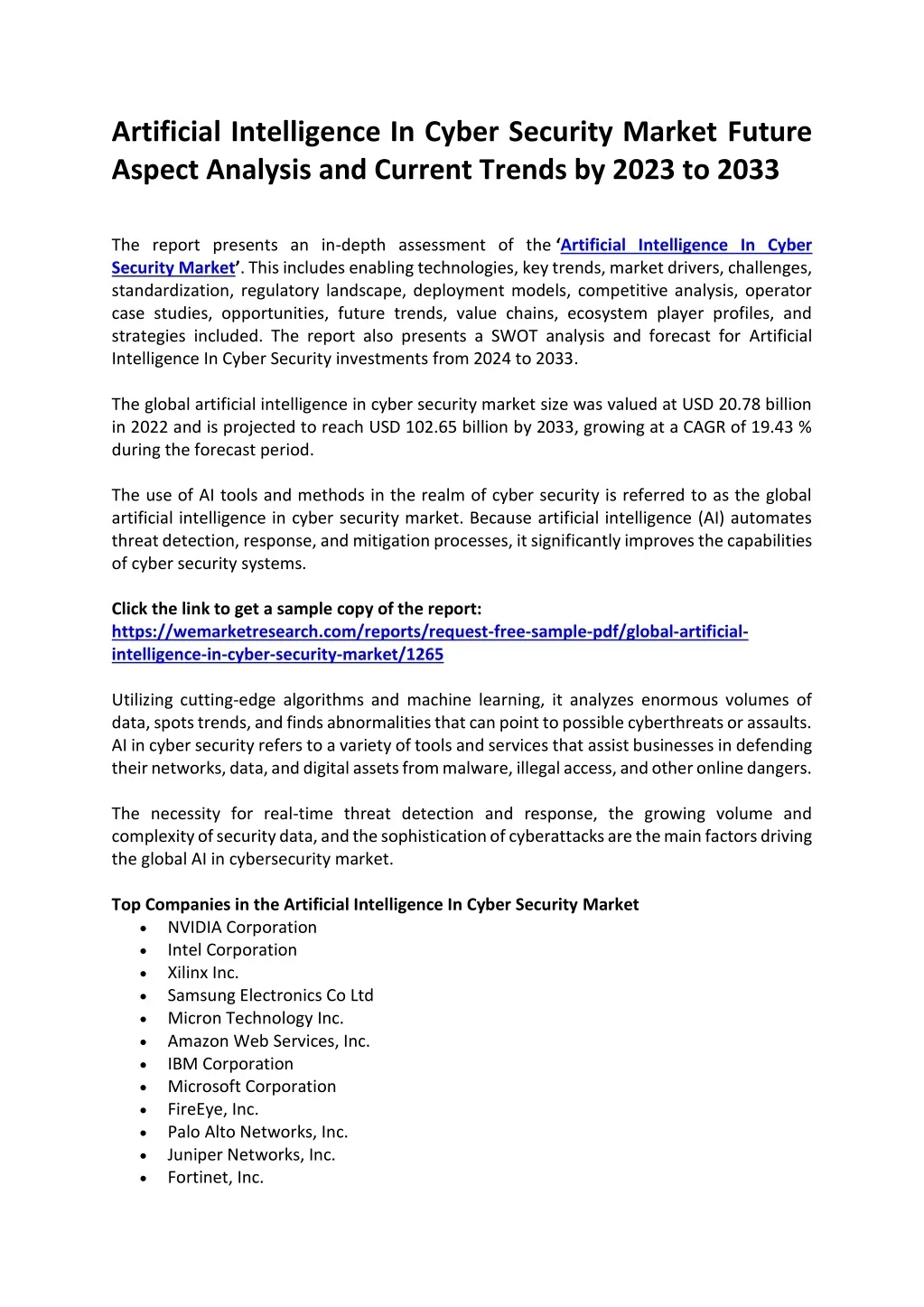 PPT - Artificial Intelligence In Cyber Security Market Future Aspect ...