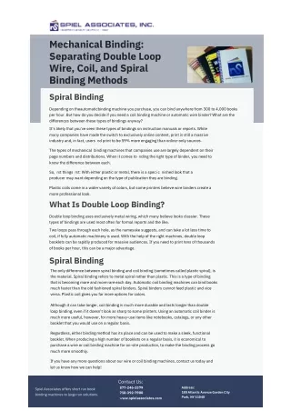 mechanical binding separating double loop wire