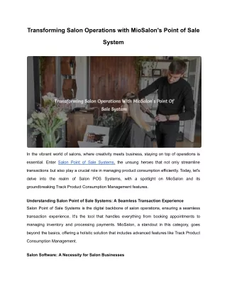 MioSalon _ Transforming Salon Operations with MioSalon's Point of Sale System