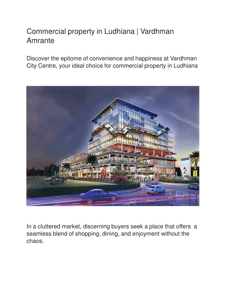 commercial property in ludhiana vardhman amrante